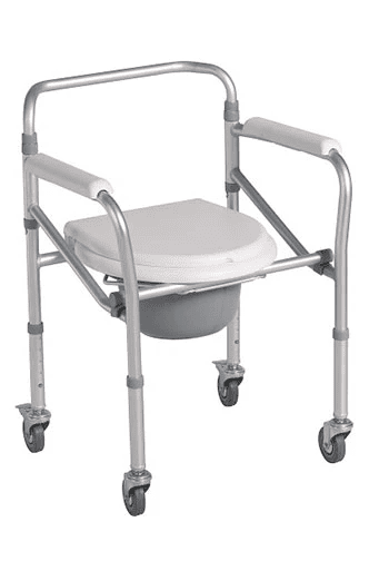 Cadeira Sanitária Dobrável com Rodas Regulável